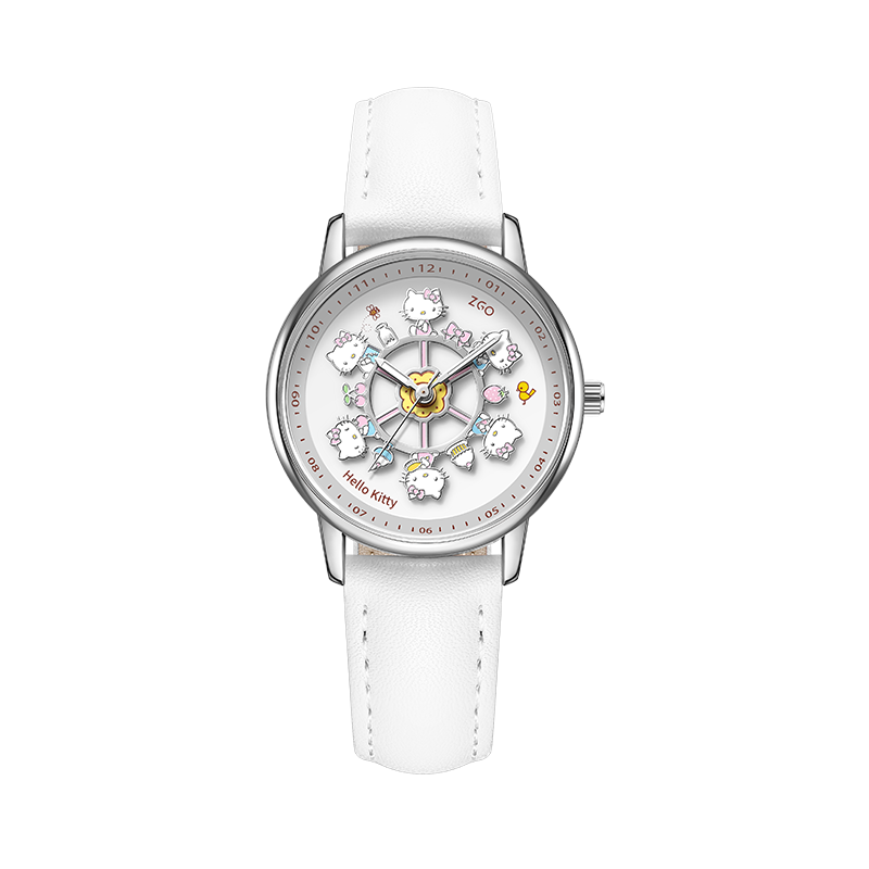 ZGO Sanrio Hello Kitty Cinnamoroll Official Carousel Watch for Female Students Middle and High School Girls