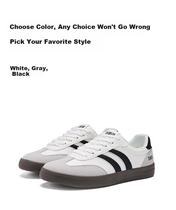 Semir Men's Derby Shoes Autumn Breathable Casual Sports Sneakers Skate Shoes STH251069 Black White Size 43 15