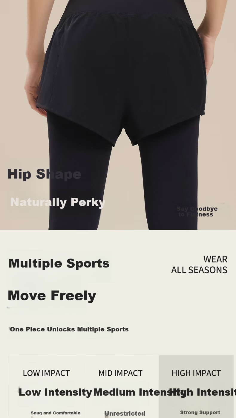 Free Style Women's Two-in-One Yoga Pants Spring Autumn Outdoor Sports Fitness Quick-Dry Pilates Training High-Waist Long Pants 6