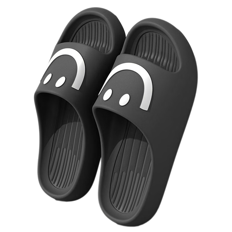 Guoluofi Smiley Face Slippers Women Summer Indoor Home Shower Non-Slip EVA Soft Cool Slippers Men Outdoor Purple Size 38-39