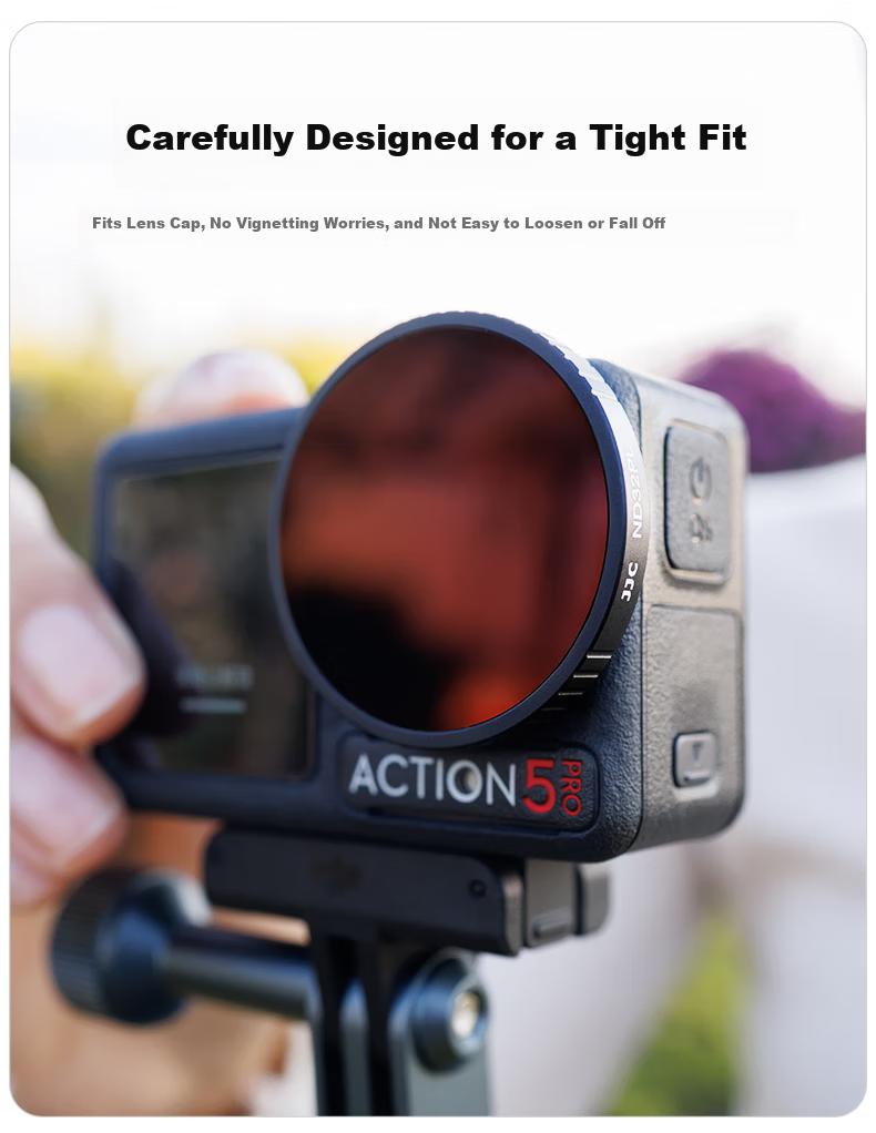 JJC DJI Action4/5 Pro Filter Kit CPL Polarizer Fixed ND Neutral Density Lens Action3 Sports Camera Accessories 7