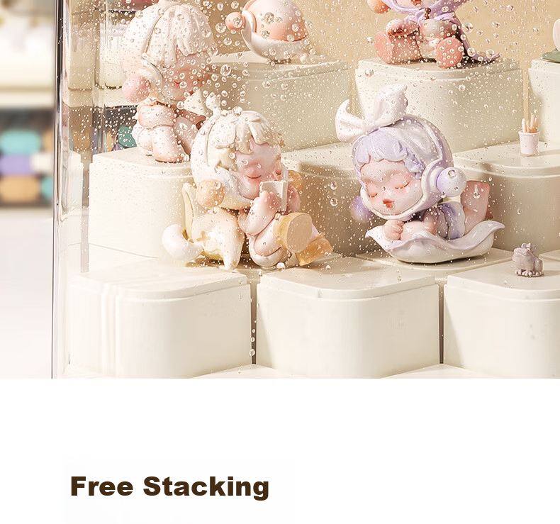 Deli PK159 Cylindrical Blind Box Display Stand for 1 Unit, Pop Mart Blind Box Cabinet Figure Storage Box 7