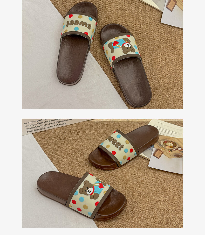 YUZHAOLIN Women's Cartoon Cute Home Bathroom Shower Slippers Outdoor Wear Sandals 17