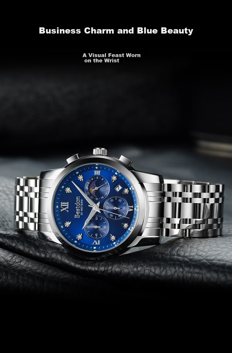 Bestdon Men's Quartz Waterproof Luminous Fashion Wristwatch Gift Box Men's Gift 4