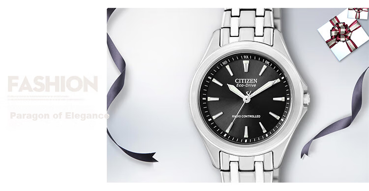 CITIZEN Women's Eco-Drive Japanese Movement Date Display Stainless Steel Band Fashion Watch ES5040-51E 4