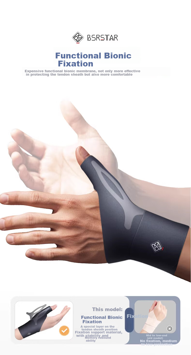 Bestray Thin Wrist and Thumb Support Brace Professional Sports Wrist Strap for Men and Women Sprain Stabilizer 9