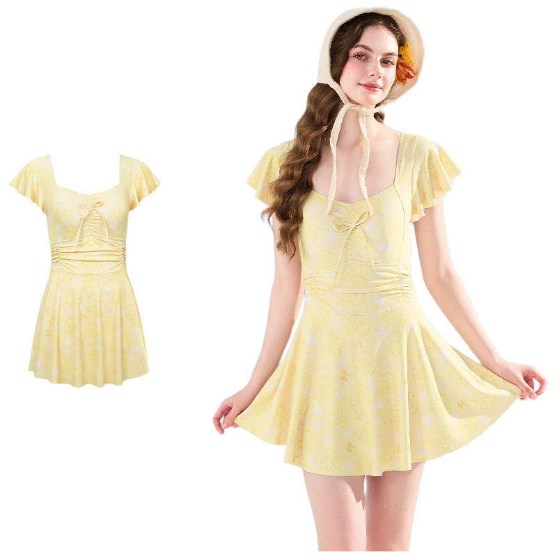 Disney Women's Premium One-Piece Swimsuit Yellow XL D16056S2E
