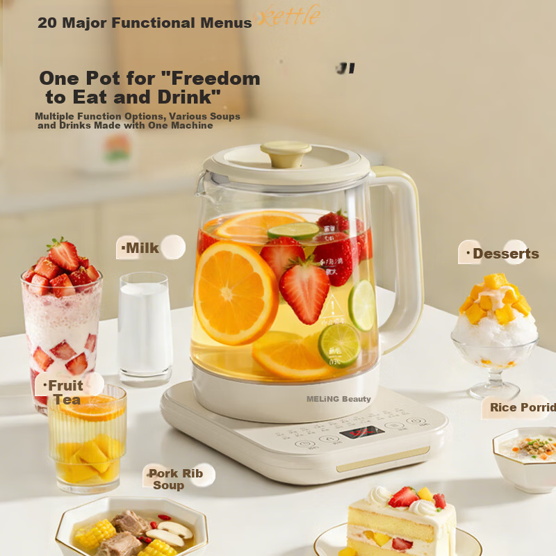 MeiLing Health Pot Electric Kettle 1.8L Multi-Function Tea and Stew Pot Temperature Control Insulated Smart Electric Water Boiler MJ-DM18501