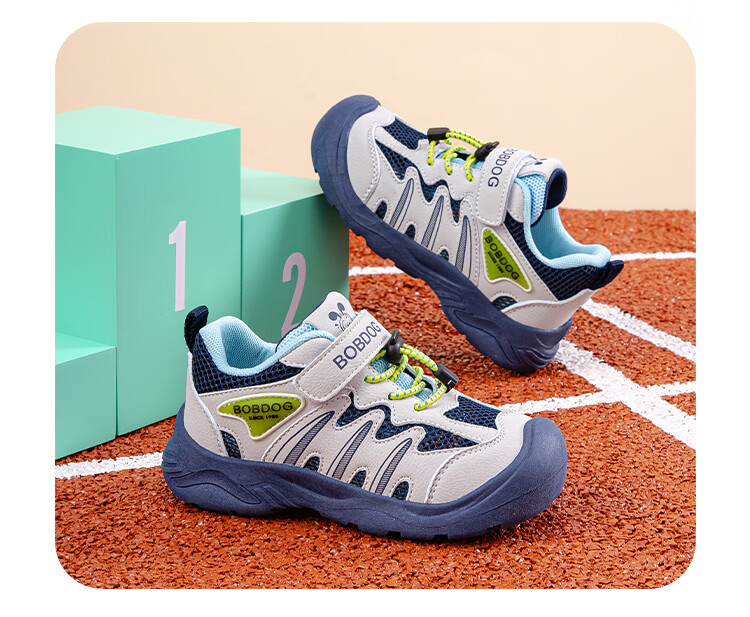 BOBDOG Kids Summer Comfortable Running Shoes Children's Sports Shoes Boys Casual Shoes 103562009 Light Gray/Navy Blue Size 34 3