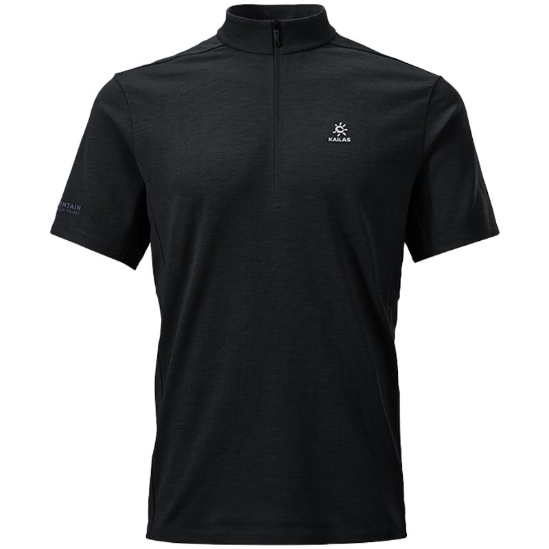 KAILAS XM2 Men's Merino Wool Half-Zip Short Sleeve T-Shirt Breathable Outdoor Hiking Sports Top