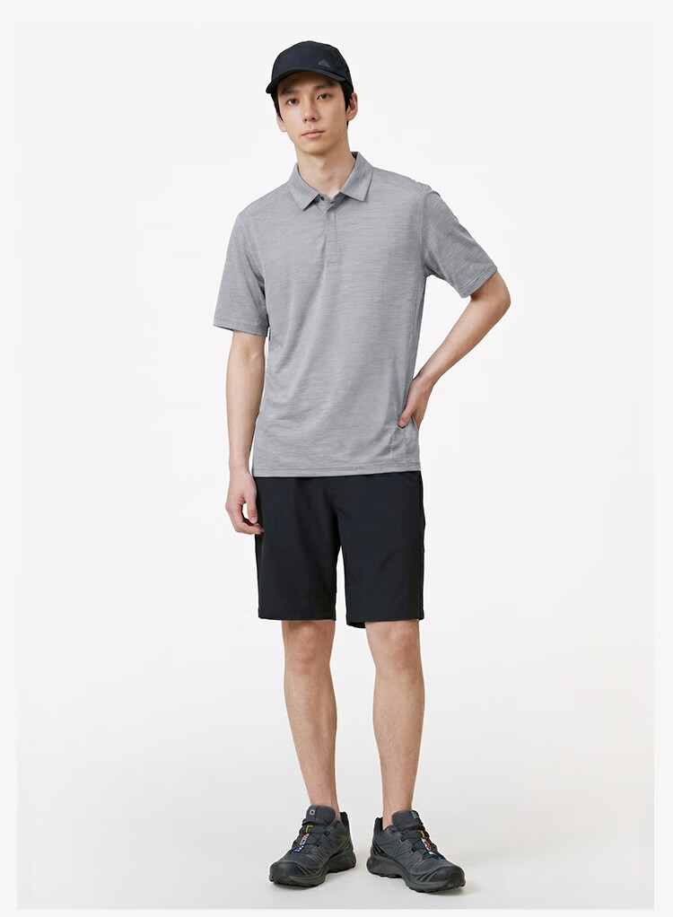 JD Jingzao Outdoor Quick-Dry Polo Shirt Short Sleeve Men 2026 Summer New PowerDry Hiking Mountaineering Cationic Black 2XL 18