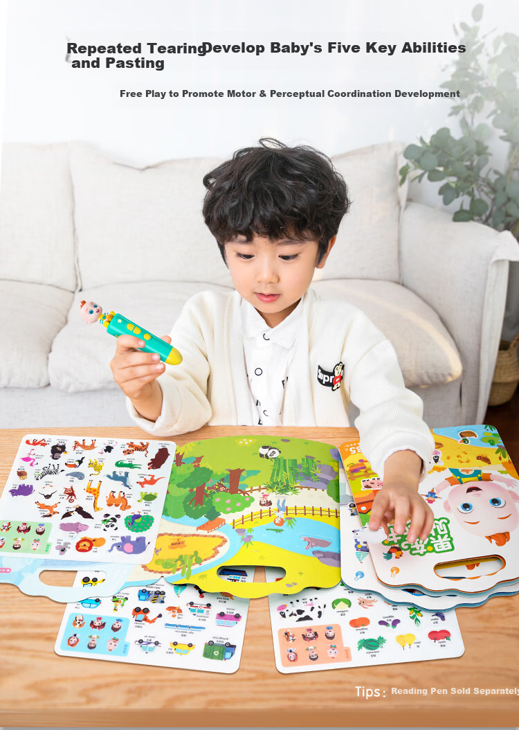 BabyBus Jojo Jelly Sticker Book for Kids Ages 3-4 Educational Toy DIY Washable Handcraft Painting Birthday New Year Gift 3