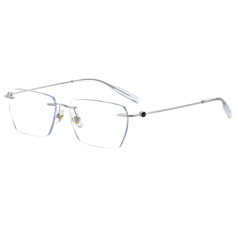 CAPONI Japanese Imported Pure Titanium Reading Glasses for Men, Genuine Ultra-Light Frameless Presbyopic Glasses with Anti-Blue Light Technology for Wome