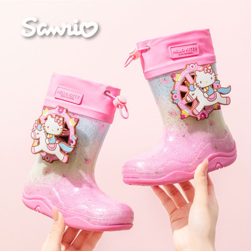 Hello Kitty Kids Girls Non-Slip Waterproof Rain Boots Toddler Water Shoes Durable Pink 262550 Size 21