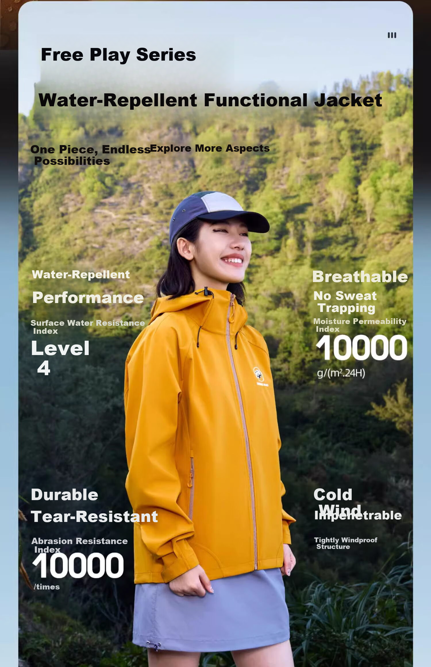 CAMEL Panda Series Outdoor Softshell Jacket Unisex Fashion Versatile Three-Proof Travel Mountaineering Coat 1114 XS 6