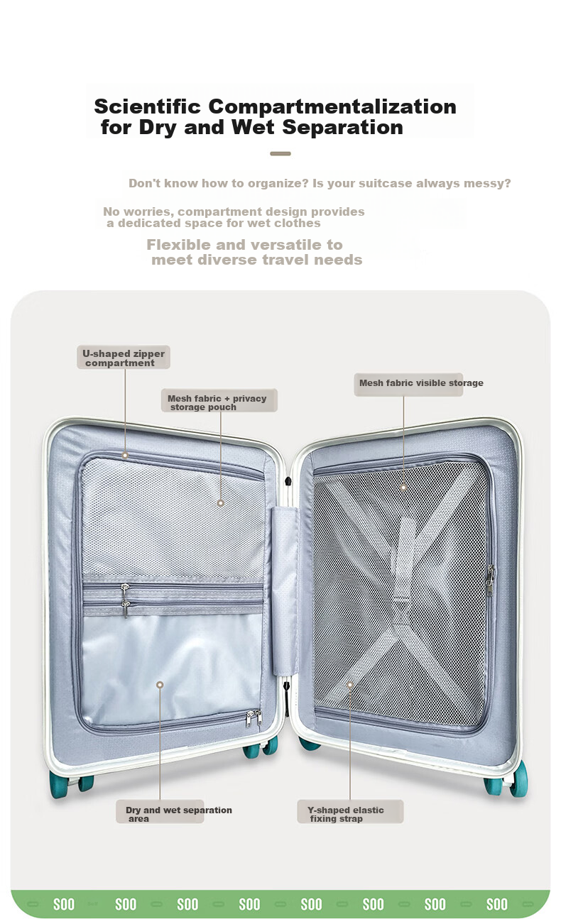 SOO 22-inch Luggage Suitcase for Women, Small Travel Trolley Case for Men, Durable with Password Lock, Starry Gray 10