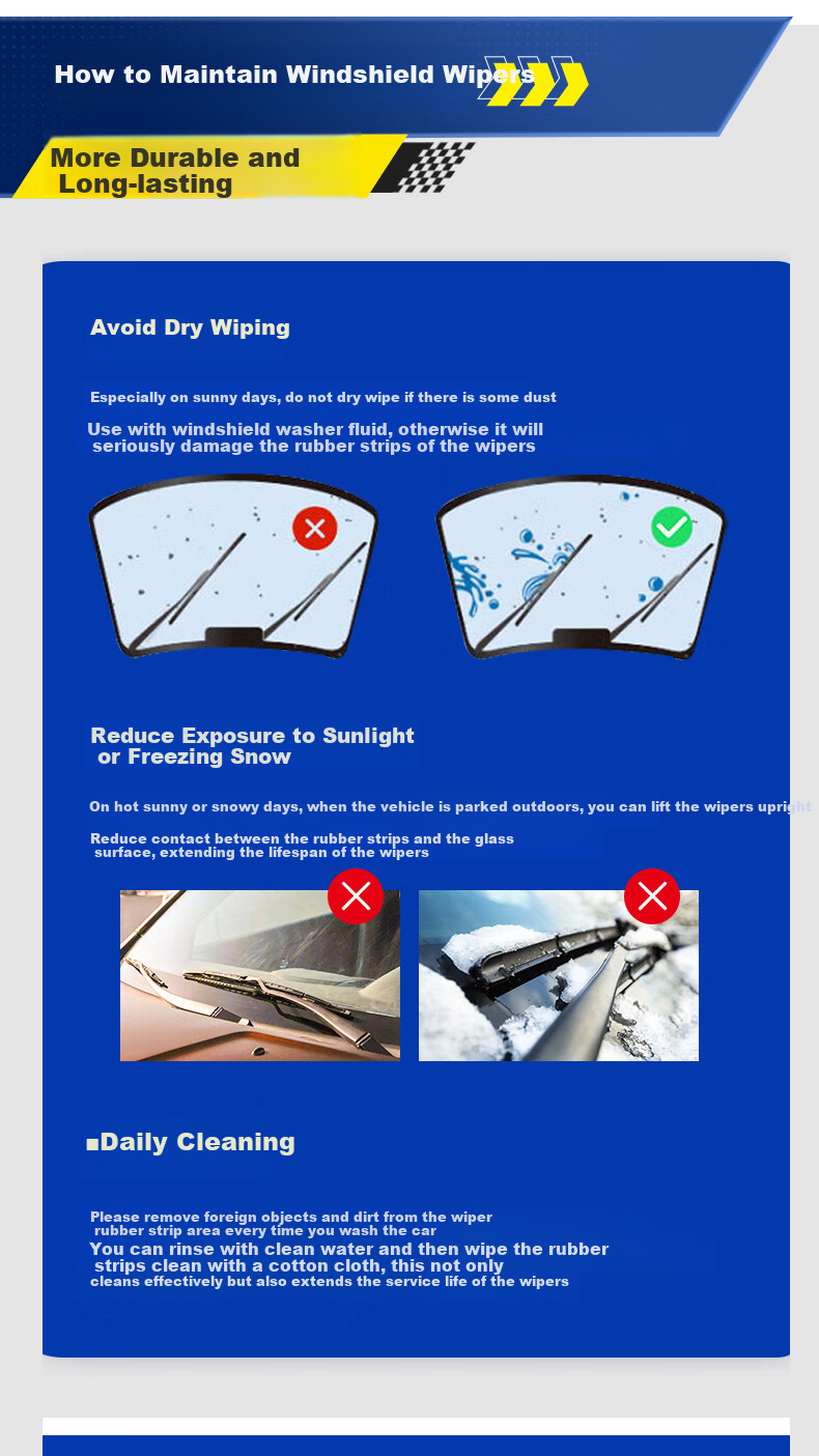 MICHELIN New Frameless Silent Wiper Blade for Lavida 13-17, Bora 11-18, Zotye T800 18-22/19B 13
