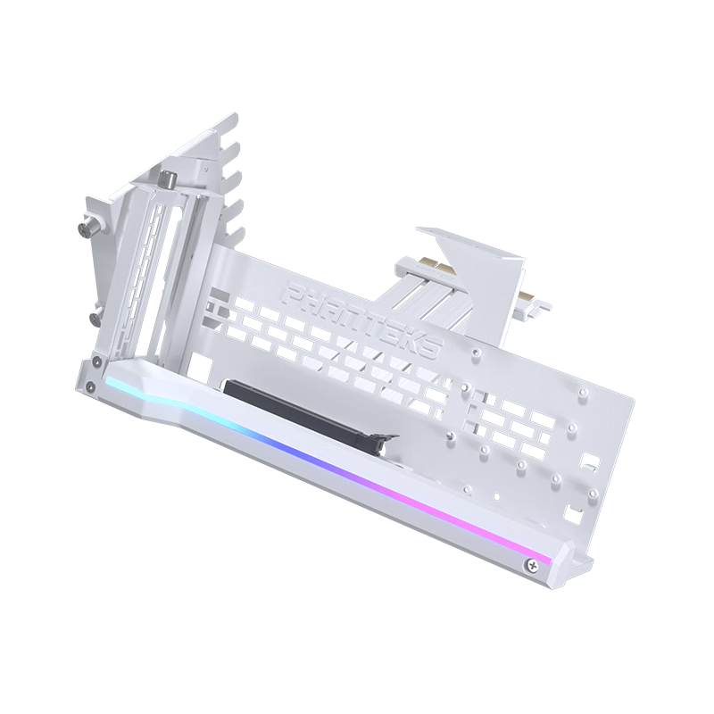 PHANTEKS PCI-E 5.0/4.0 Rotatable Graphics Card Vertical Mount Bracket Extension Cable Kit White/7-Slot ATX Case/High-Strength Slot/5090