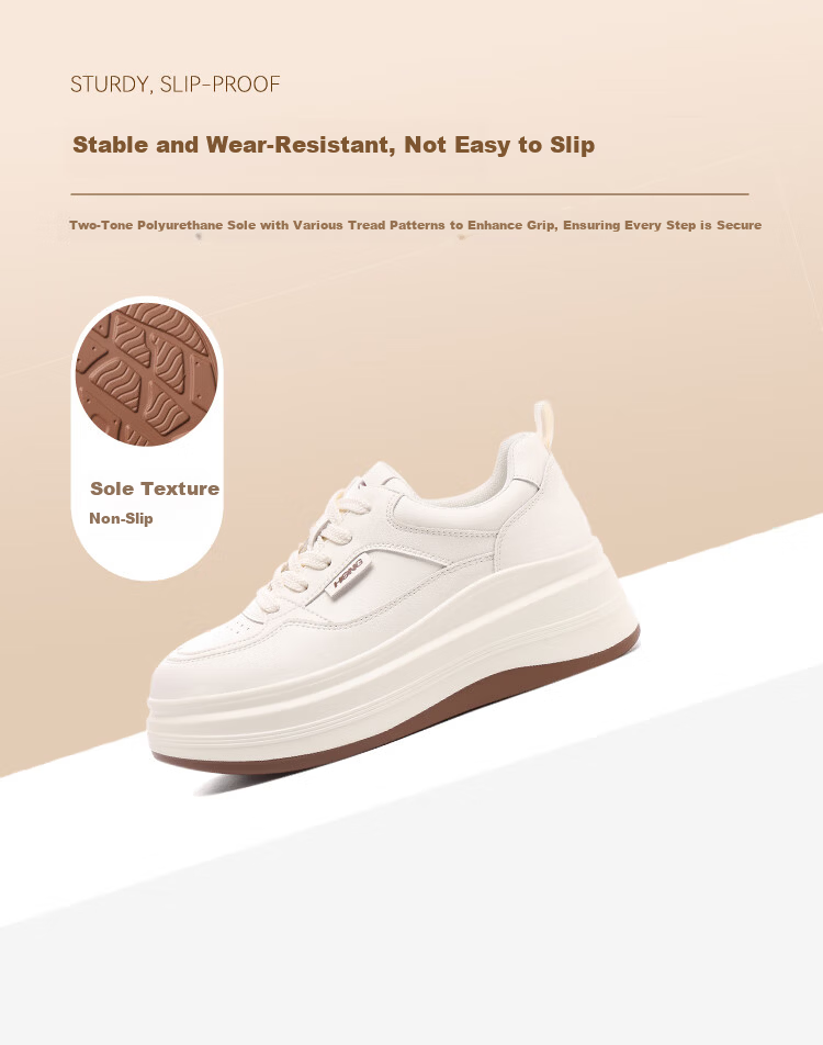 Red Dragonfly Women's Low-top Breathable White Sneakers Lightweight Durable Casual Shoes EXB350261 Beige Brown Size 36 3