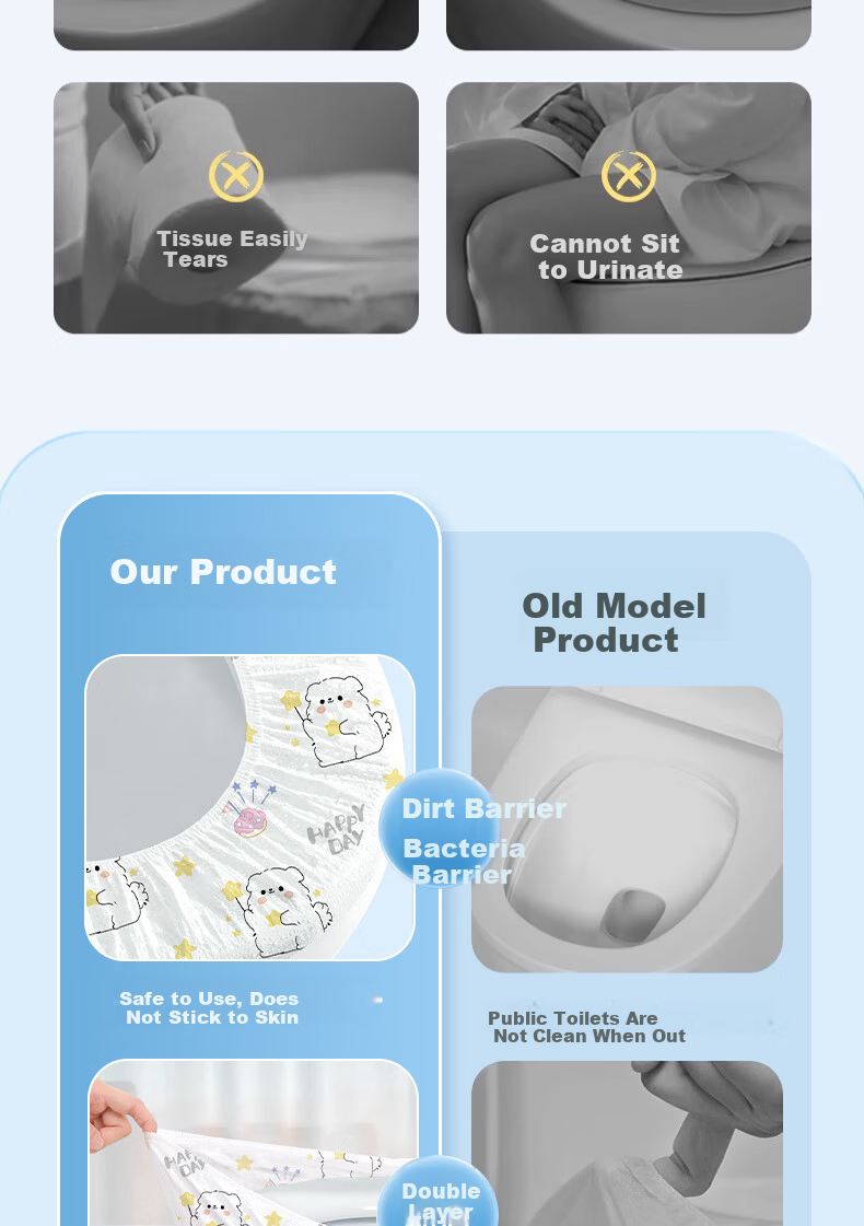 Qihaiqiu Disposable Toilet Seat Covers Maternity Cushion Paper 10pcs Travel Hotel Full Coverage Extra Large Thick Waterproof Star Dog Pattern 3