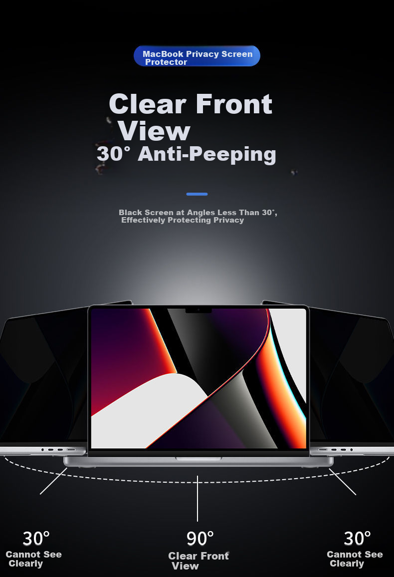 Aigo Magnetic Privacy Screen Protector for Apple MacBook Pro/Air 13.3-inch Laptop Anti-Spy Anti-Scratch Easy Apply Screen Film 3