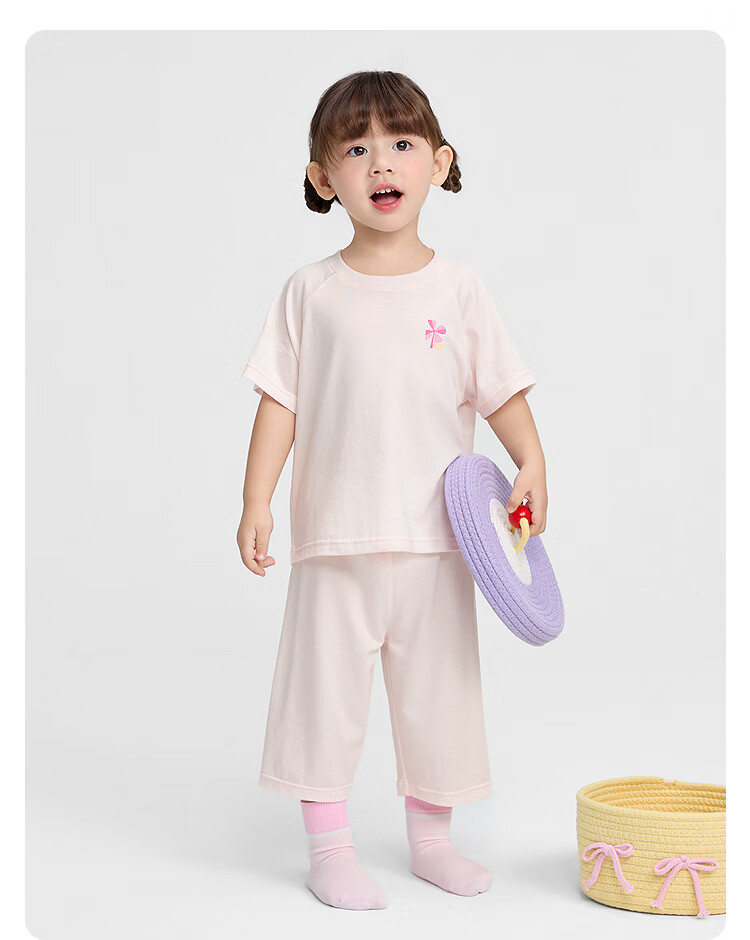 Balabala Kids Summer Pajama Set Air Conditioning Clothes Boys Girls Homewear Baby Short Sleeve Shorts Comfortable 10