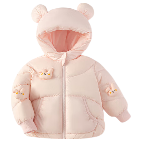 BALABALA Kids Baby Down Jacket Three-Proof Boys Winter Hooded Coat Girls Cute 2025 New Puffer Jacket