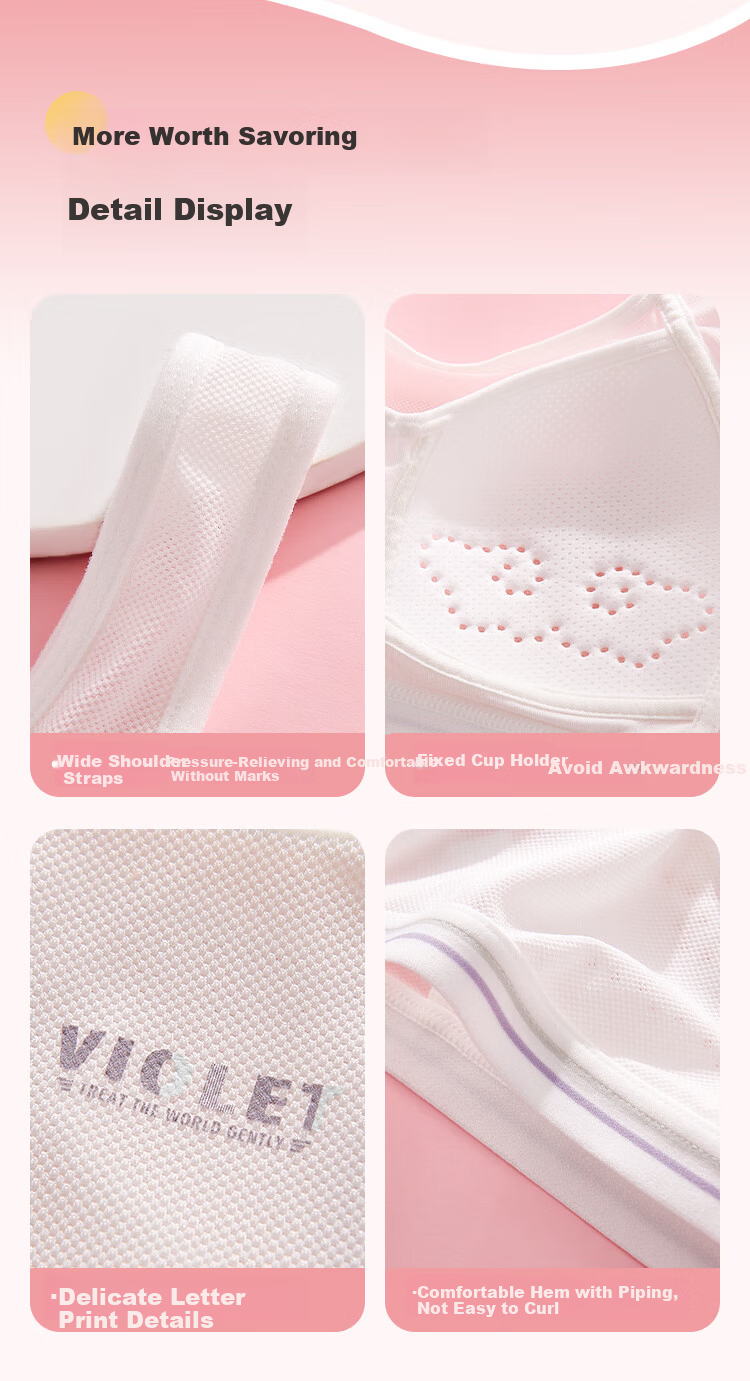 Cosmo Lady Girls' Children's Underwear Vest-Style Development Bra Mesh Thin Breathable Quick-Dry Anti-Poke Single Piece 8