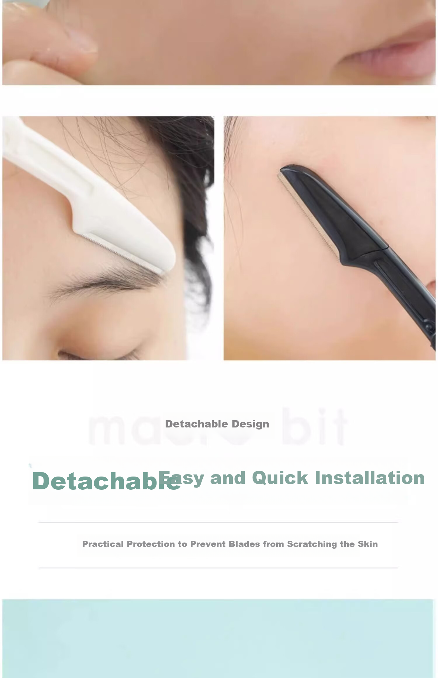 Bodiao Foldable Eyebrow Razor Safety Type Beginner Eyebrow Shaving Blade Full Set for Men and Women Goddess Festival Gift 7