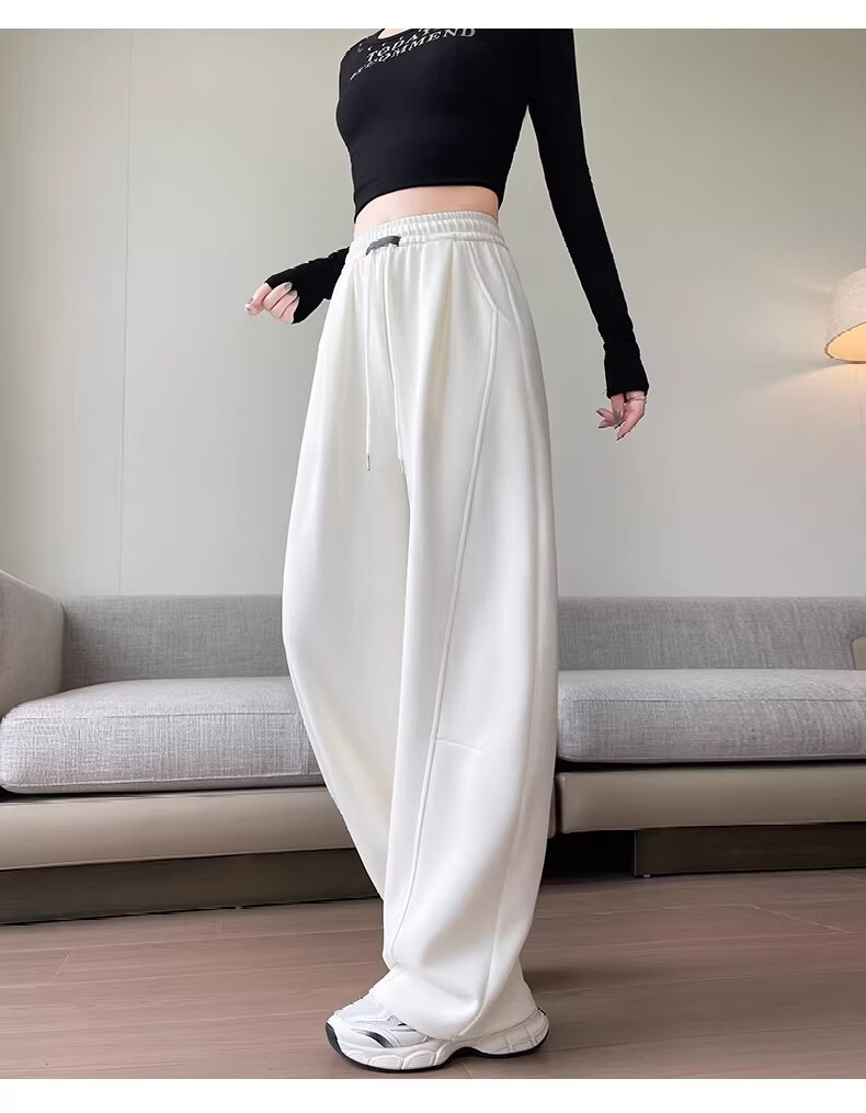Xiangyi Lover 26th Anniversary New Curved Blade Wide-Leg Pants Slim Fit High-Waist Casual Spring Women's Sweatpants for Petite 15