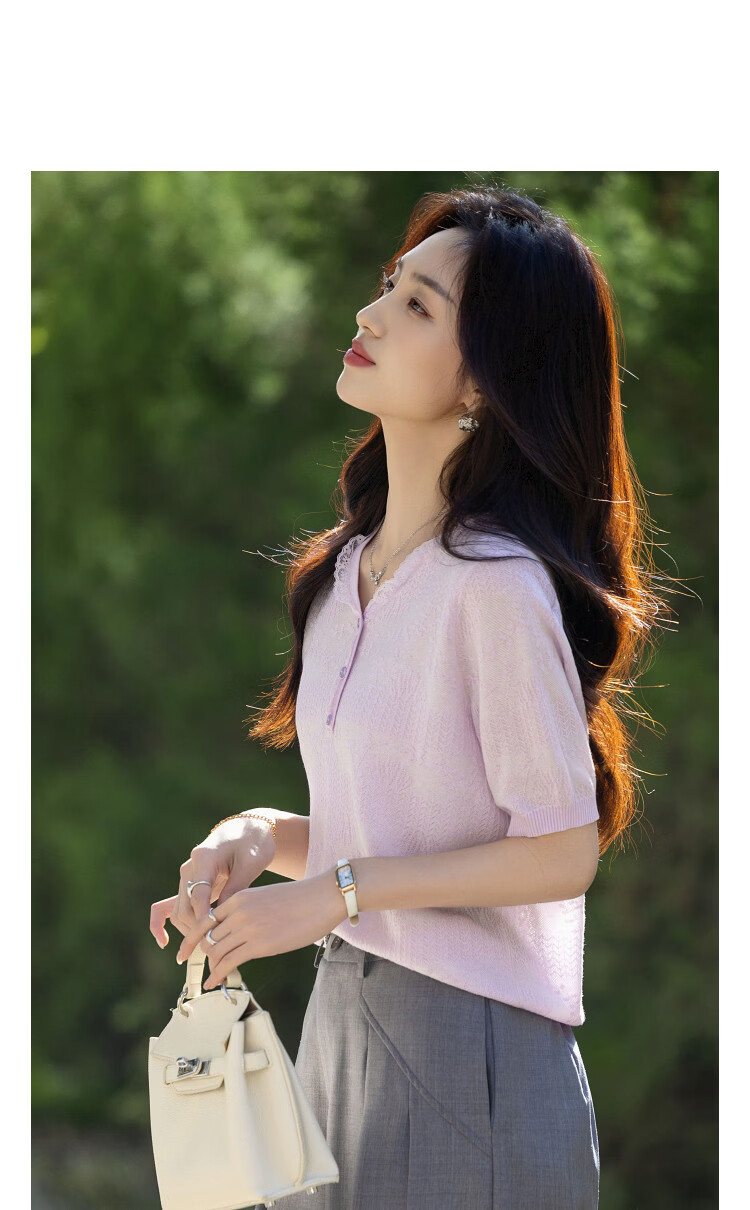 Demana Cotton Acetate Blend Spring National Style New Chinese V-Neck Jacquard Slim Fit Stretch Women's Knit Sweater 14