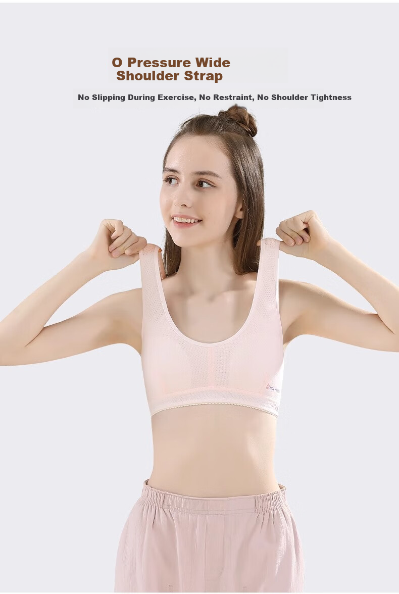 Energetic Girls' Cotton Underwear Vest for Middle and High School Students, Developmental Period Children's Tank Top, Youth Anti-Exposure Bra 8