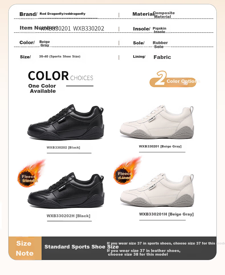 Red Dragonfly Women's Casual Shoes Comfortable Versatile INS Trend Soft Sole Sports Shoes Korean Style WXB330202 5