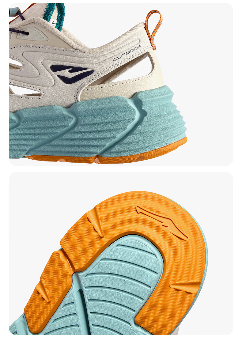 ERKE Men's Creek Hiking Sandals Outdoor Sports Casual Beach Shoes | [Yu Shi Same Style] Qingxi 2.0 26