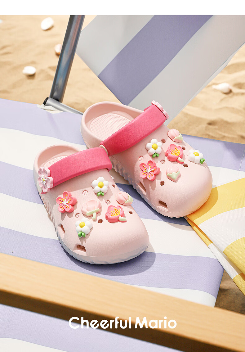 Cheerful Mario Children's Clogs Girls' Summer 2026 New EVA Princess Sandals for Older Girls and Toddlers 20