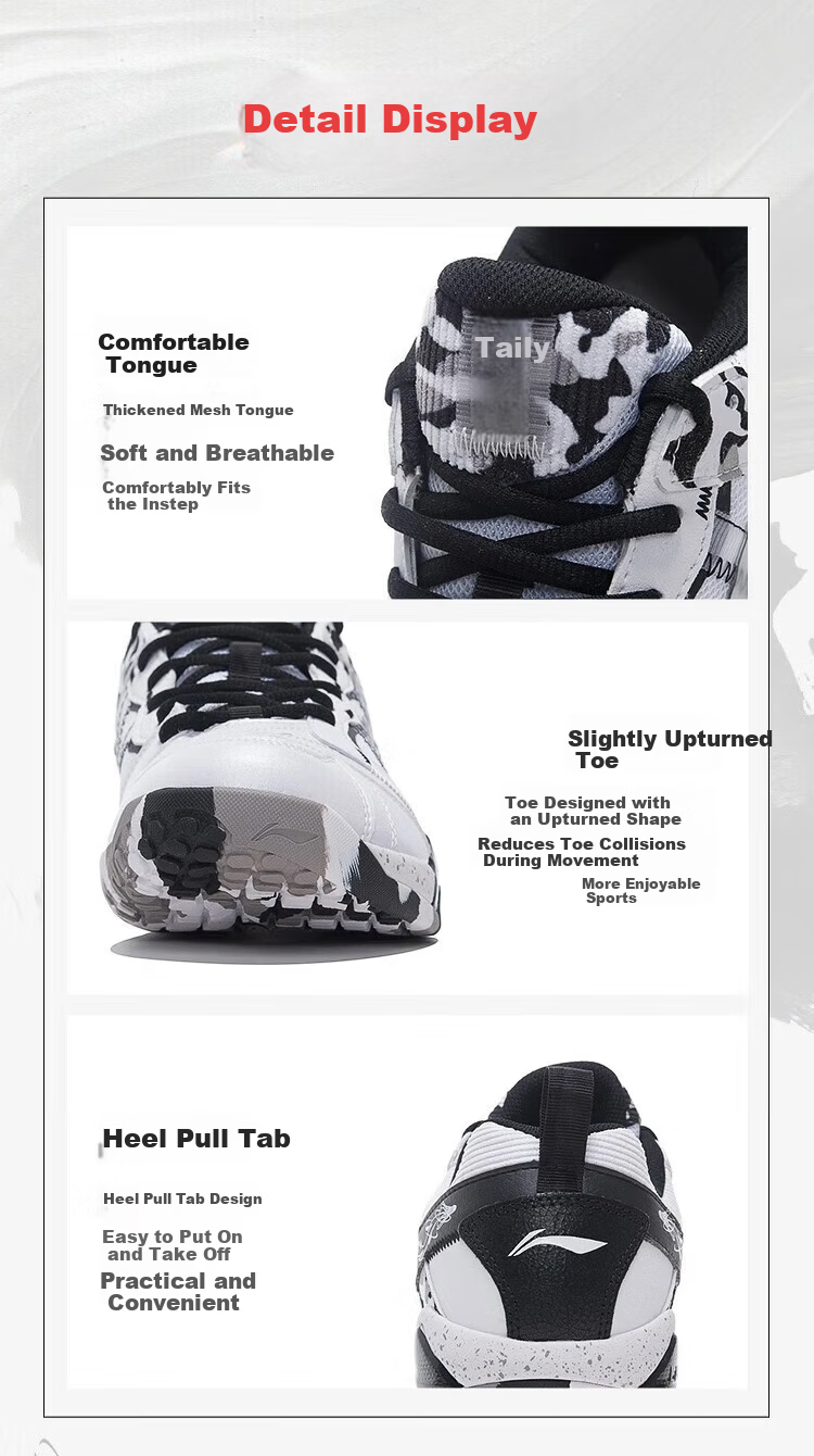 LI-NING Badminton Shoes Invincible ACE Shi Yuqi Edition Snow Camouflage Professional Competition Training Sports Shoes Size 37 5