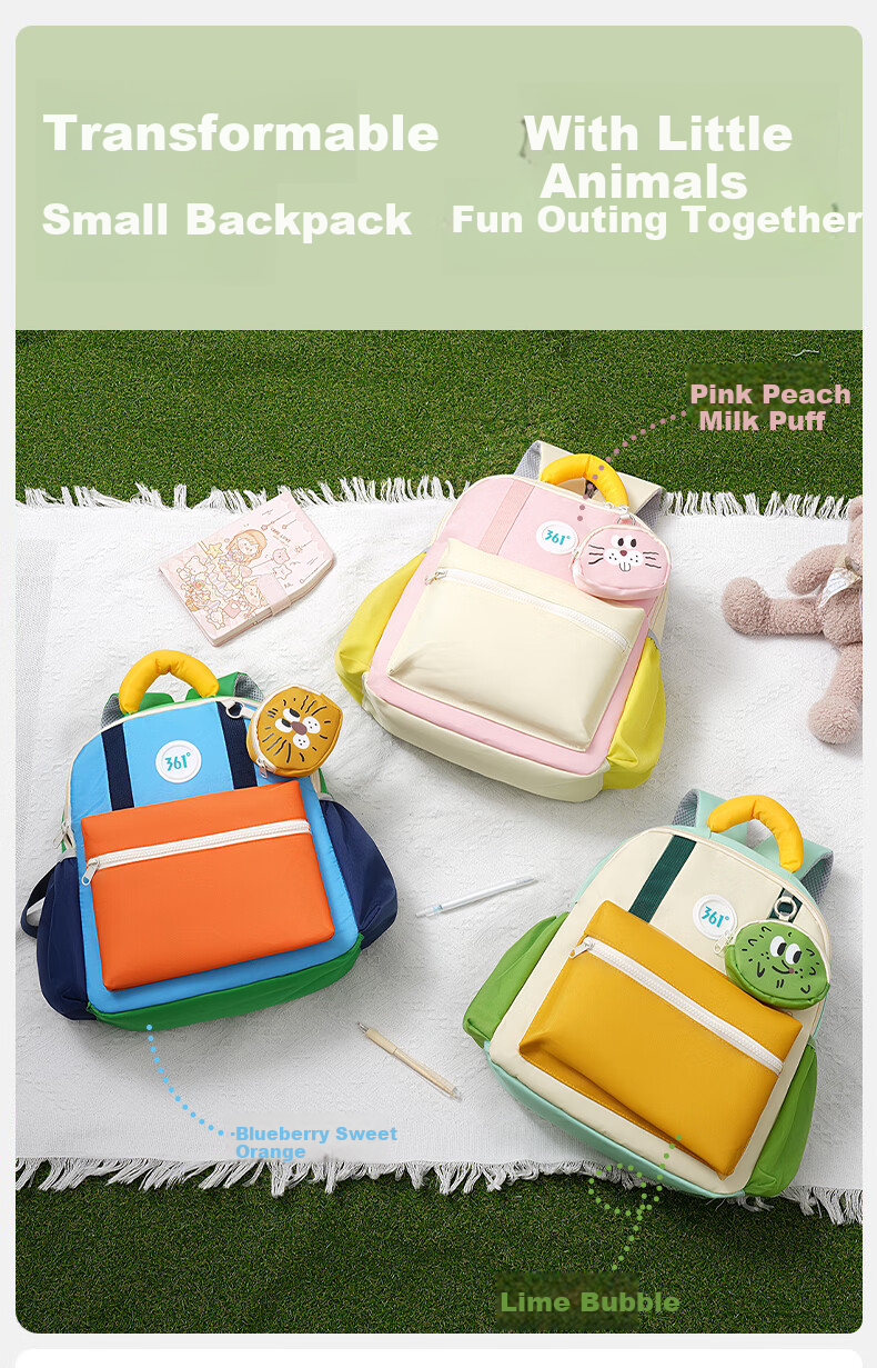 361° Kindergarten Backpack Lightweight Outdoor Kids Small Schoolbag Spring Autumn Double Shoulder Bag for Boys and Girls Elementary School Tutoring Bag 3