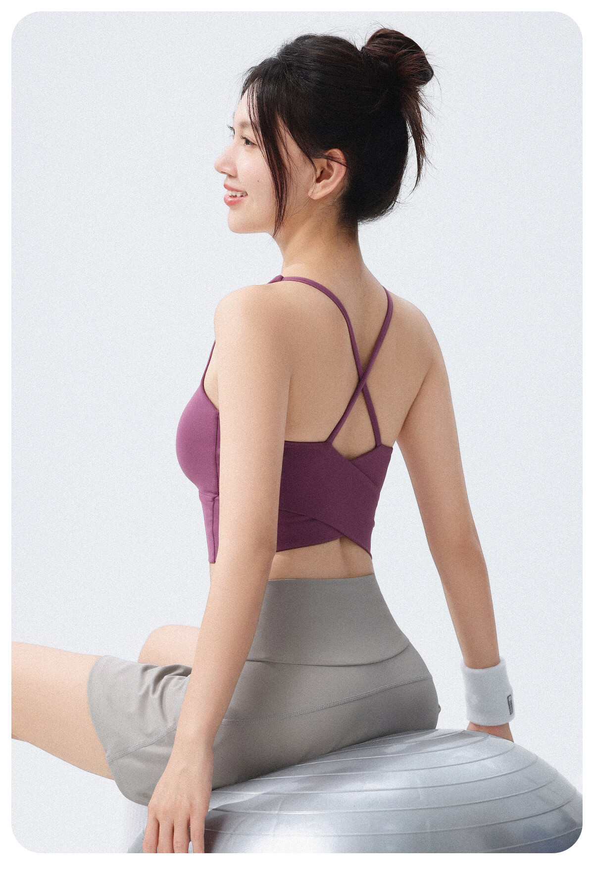 DRUR Loose Fit Back-Open Yoga T-Shirt Women Short Sleeve Quick-Dry High Elasticity One-Piece Running Sports Bra Top 9