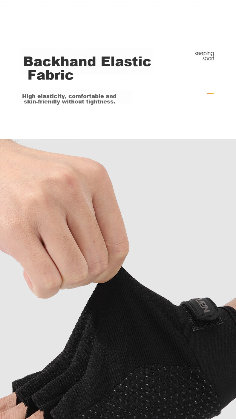 Nanjiren Men's Half-Finger Cycling Gloves Tactical Sports Non-Slip Outdoor Motorcycle Gloves Black 7