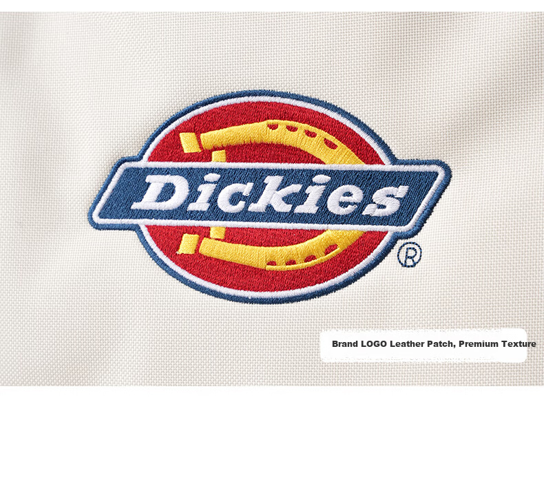 Dickies Embroidered Large Capacity Backpack for Middle and High School Students, Travel and Commuting, Unisex School Bag, Light Gray 8
