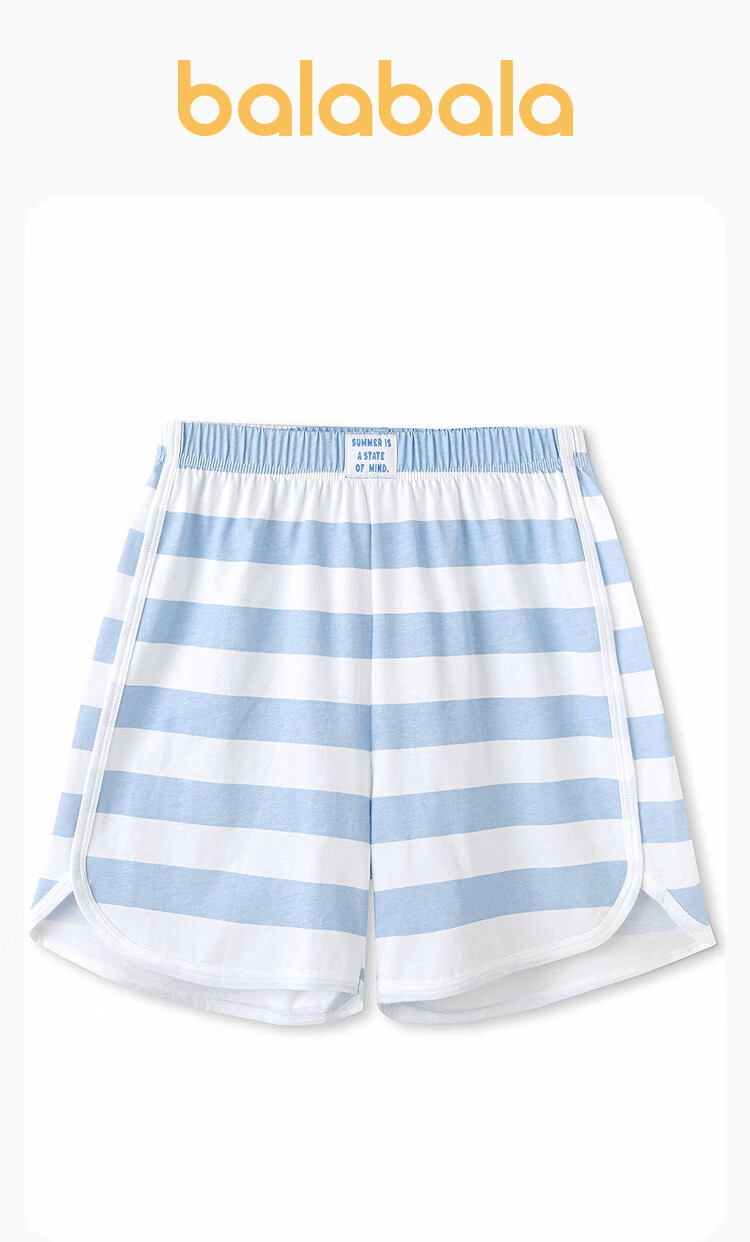 Balabala Kids Summer Shorts Boys Sleepwear Girls Pants Toddler Youth Cotton Soft Striped 1