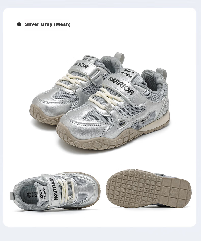 Warrior Girls' Sports Shoes Spring and Autumn Children's Casual Training Shoes Soft Sole Running Shoes WZ-1556 Purple/Silver Size 38 7