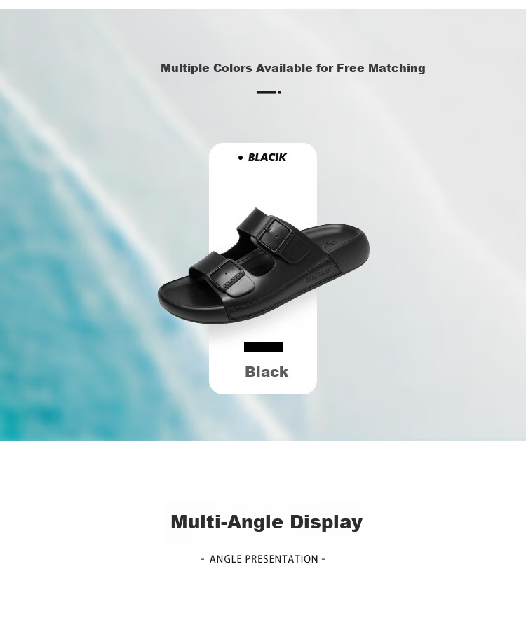 Goldlion Men's Beach Sandals Summer Wearable New Trendy Casual Slippers G596520055AAF Black Size 39 9