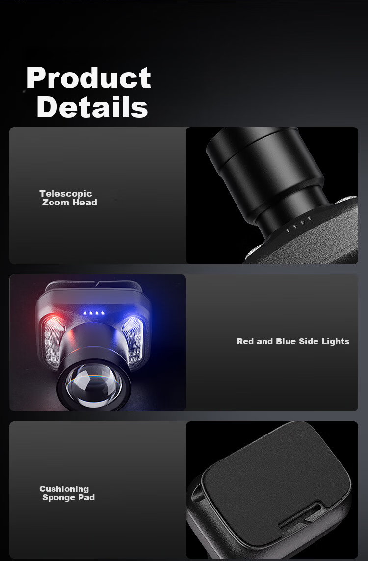 JD Jingzao Aluminum Alloy Zoom Headlamp Outdoor Lighting Camping Night Fishing Emergency High Power Long Range Super Long Battery Life Large Size 13