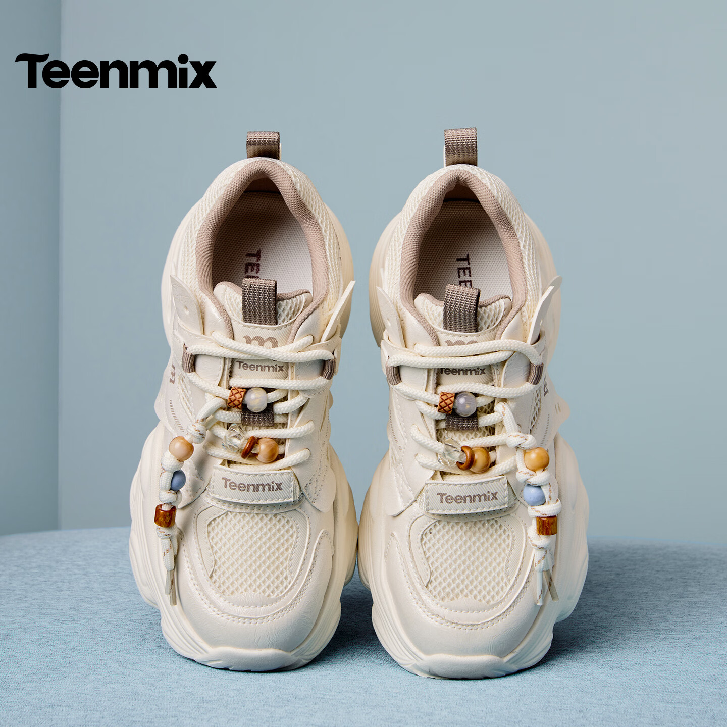 Tianmeiyi Dad Sneakers Sports Thick Sole Lace-up Outdoor Women's Shoes 2026 Spring New Beige 38