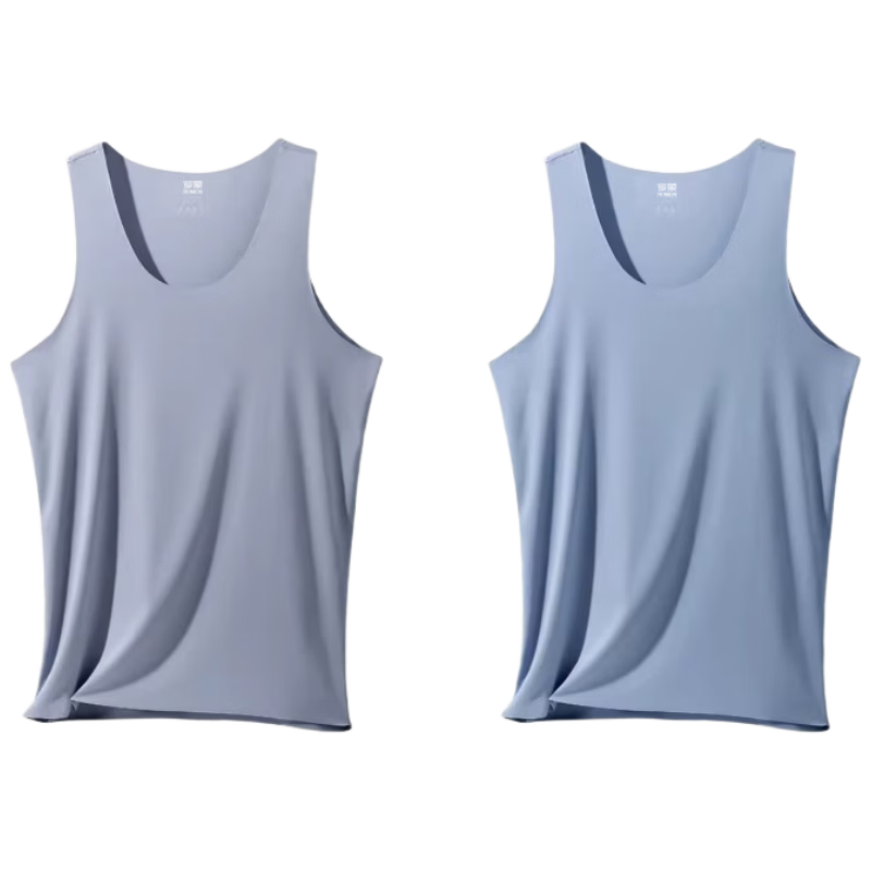 ROMON Modal Men's Vest Summer Thin Ice Silk Seamless Sports Base Vest Gray 3XL
