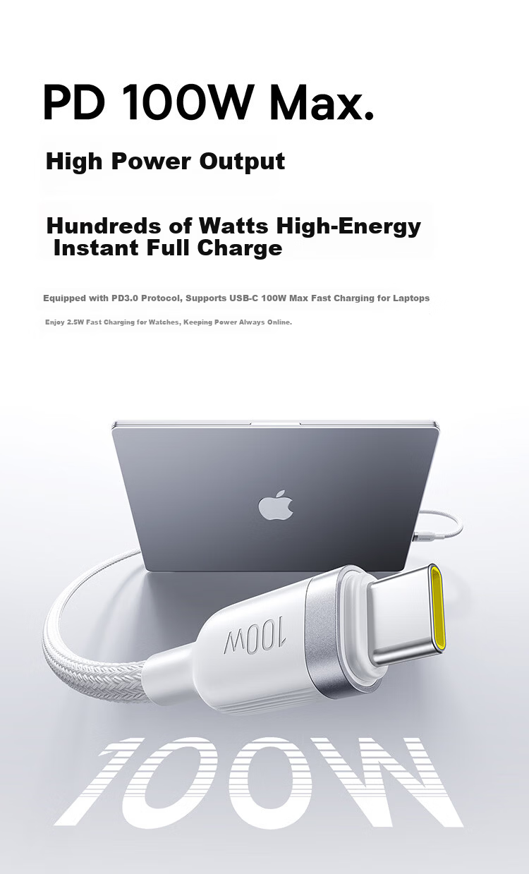 Baseus Apple Watch Charger PD 60W 2-in-1 Data Cable Watch Charging Cable Compatible with iPhone 17/16/15 and Watch S11/10/9/8/SE/Ultra 3 4