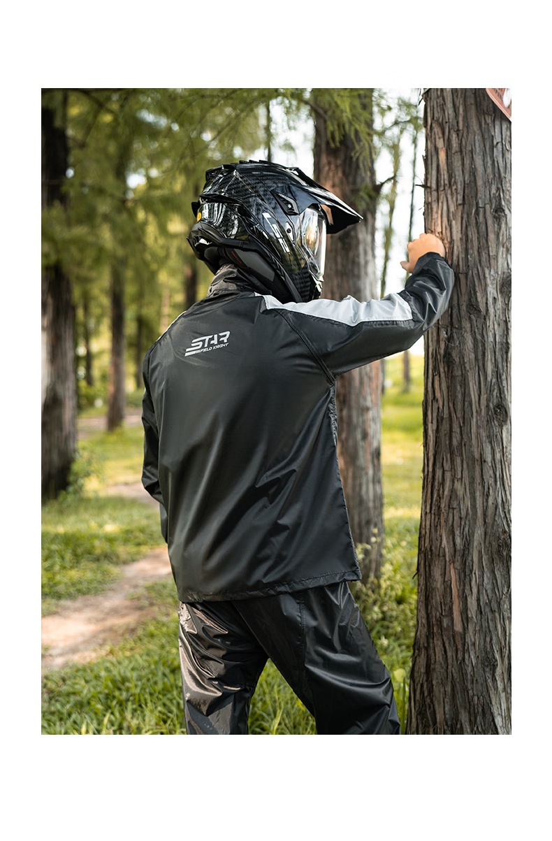 STAR FIELD KNIGHT Motorcycle Riding Raincoat and Rain Pants Full-Body Heavy Rain Split Suit Electric Vehicle Commuting Delivery Green XL Size 16