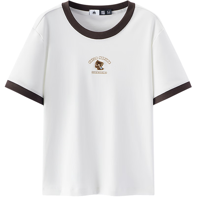 Semir Cooling T-Shirt | Luo Xiaohei Short Sleeve T-Shirt for Women Summer Short Color-Block Slim Fit Shoulder 2026 Top 109326100015