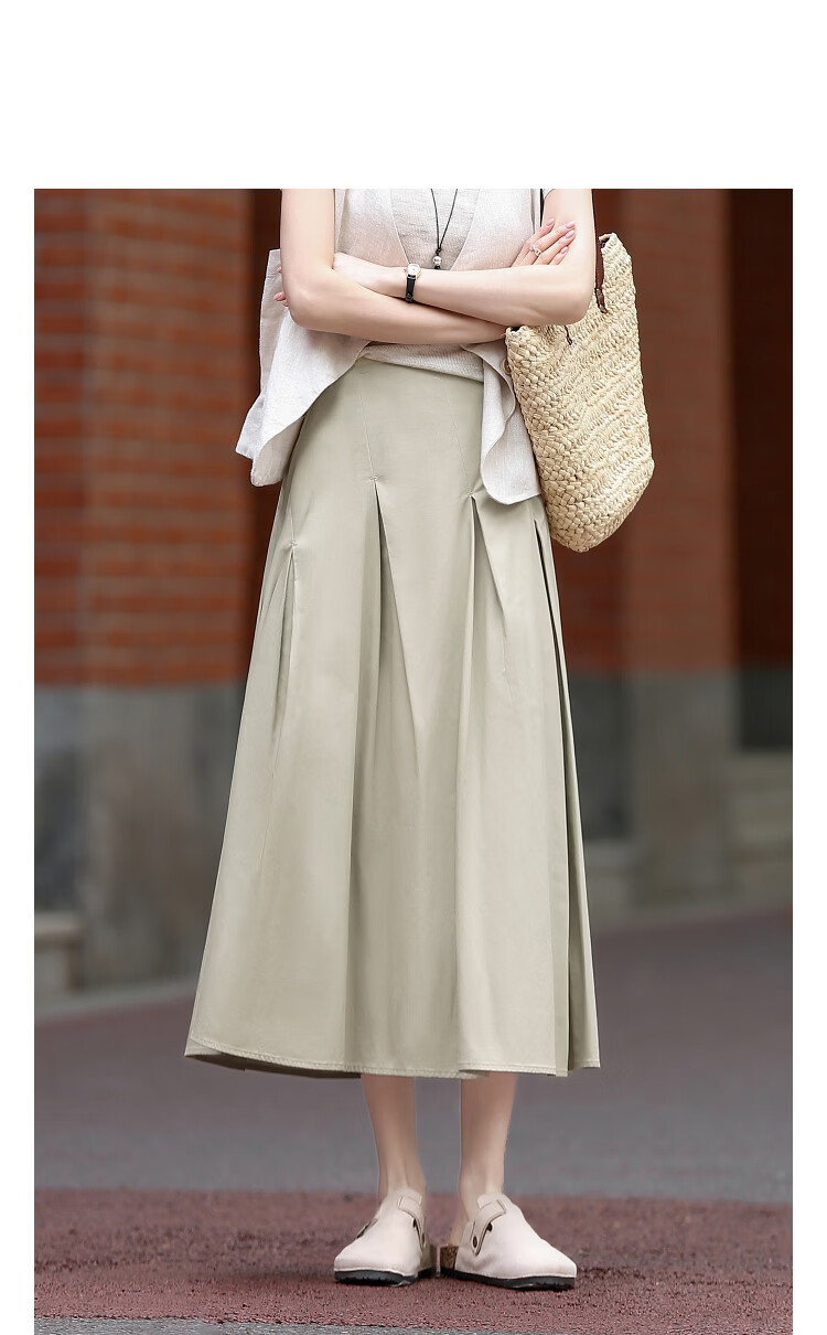 Demana [Eight-Piece 3D Soft Cut] Spring Soft Brushed Cotton High-Waist A-Line Slimming Skirt for Women Premium Quality 11
